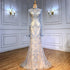 Serene Hill Luxury Grey Nude With Cape Mermaid Luxury Evening Dresses Gowns 2025 Beaded Elegant Sexy For Woman Party LA71027 - SERENE HILL
