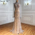 Serene Hill Luxury Grey Nude With Cape Mermaid Luxury Evening Dresses Gowns 2025 Beaded Elegant Sexy For Woman Party LA71027 - SERENE HILL