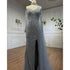 Serene Hill Mermaid Elegant High Split Beaded Blue Evening Dresses For Women Wedding Party 2025 Arabic Prom Formal Gowns LA71856 - SERENE HILL