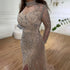 Serene Hill Mermaid Elegant High Split Beaded Blue Evening Dresses For Women Wedding Party 2025 Arabic Prom Formal Gowns LA71856 - SERENE HILL