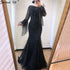 Muslim Silver Feathers Beaded Tassel Luxury Arabic Evening Dress Gown LA60912 - SERENE HILL