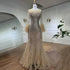 Muslim Silver Feathers Beaded Tassel Luxury Arabic Evening Dress Gown LA60912 - SERENE HILL