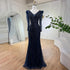 Luxury Blue Arabic Mermaid Beaded Evening Dress LA71931 - SERENE HILL