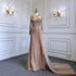Serene Hill Muslim Gold Mermaid Elegant Beaded Luxury Dubai Evening Dresses Gowns For Women Wedding Party 2025 LA71429 - SERENE HILL