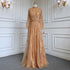 On Sale no return no refund Serene Hill Muslim Gold Mermaid Elegant Luxury Evening Dresses Gowns High Neck Beaded 2025 For Women Party LA71682 - SERENE HILL