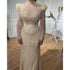 Serene Hill Muslim Green Mermaid Elegant Luxury Beaded Arabic Long Evening Dresses Gowns For Women Wedding Party 2025 LA72134 - SERENE HILL