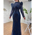 Serene Hill Muslim Green Mermaid Elegant Luxury Beaded Arabic Long Evening Dresses Gowns For Women Wedding Party 2025 LA72134 - SERENE HILL