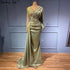 Serene Hill Muslim Mint Mermaid Elegant Beaded Satin Overskirt Evening Dresses Gowns Plus Size 2025 For Women Party LA71278 - SERENE HILL