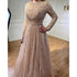 Muslim Pink A-Line Beaded Modest Evening Dress Plus Size LA71803C - SERENE HILL