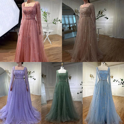 Luxury Designer Pink Dubai Evening Dress With Cape LA71803A - SERENE HILL