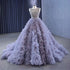 Serene Hill Muslim Purple Lace Up Beaded Luxury Ball Gown Elegant Bride Gowns Wedding Dress 2025 High End Custom Made HM222115 - SERENE HILL