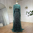 Muslim Long Cape Dubai Crystal Beaded Evening Gown LA72032M - SERENE HILL