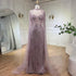 Luxury Nude Beaded Mermaid Evening Dress with Cape LA71747 - SERENE HILL