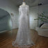 Luxury Nude Mermaid One-Shoulder Pearls Beaded Evening Dress LA72139 - SERENE HILL