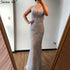 Serene Hill Nude White Mermaid Evening Dresses Gowns 2025 Spaghetti Strap Luxury Elegant For Women Party LA70214 - SERENE HILL