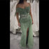 Luxury Dubai Pink Beaded One-Shoulder Mermaid Evening Gown with Slit and Tulle Detail for Formal Occasion LA72888 - SERENE HILL
