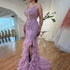 Luxury Feathers Pink Mermaid Evening Dresses LA72152 - SERENE HILL