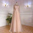 Serene Hill Purple Arabic A-Line Beaded Sexy Luxury Cape Sleeves High Neck Evening Dresses Gowns 2025 For Women Party LA71764 - SERENE HILL