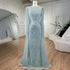 Serene Hill Turquoise Cape Sleeves Luxury Beaded Mermaid Arabic Evening Dresses Gowns For Women Wedding Party 2025 LA72185 - SERENE HILL