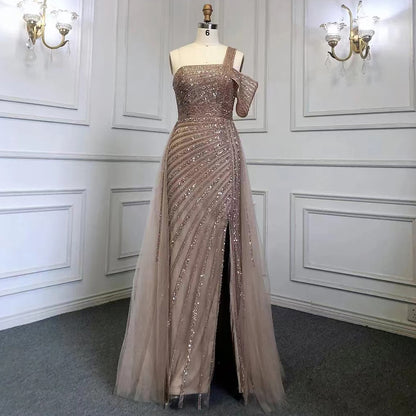 Luxury Sage Green One Shoulder Evening Dress for Wedding Party LA71651 - SERENE HILL