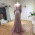 Luxury Turquoise Mermaid Evening Dress with Long Cape LA72258 - SERENE HILL