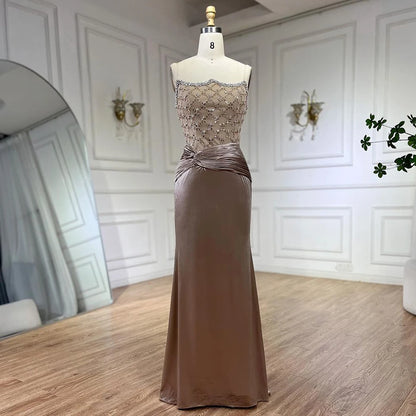 Serene Hill Velvet Mermaid Gown Elegant Beaded Design Arabic inspired Luxe Evening Dress for Women&