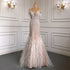 Luxury Feathers White Nude Prom Evening Dresses LA71656 - SERENE HILL