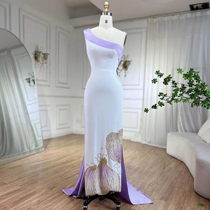 White Lilac Butterfly Luxury Evening Dresses LA72213 - SERENE HILL