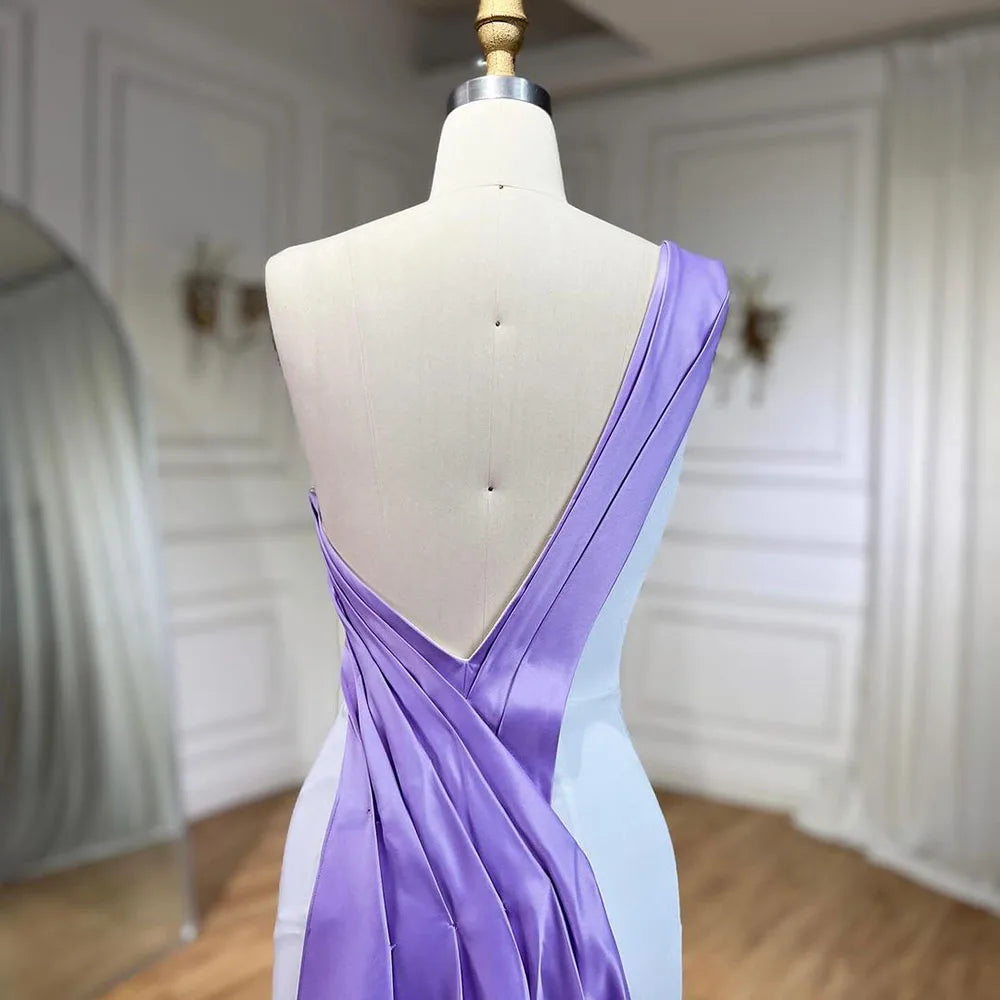 White Lilac Butterfly Luxury Evening Dresses LA72213 - SERENE HILL
