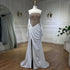 Luxury Dubai Mermaid White Evening Dress Sexy Scalloped LA72293 - SERENE HILL