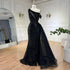 Serene Hill Yellow One Shoulder Black High Split Mermaid Beaded Evening Dresses Gowns for Women Wedding Party 2025 LA72424 - SERENE HILL