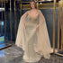 Luxury Royal Blue Mermaid Evening Dress with Cape LA72198 - SERENE HILL