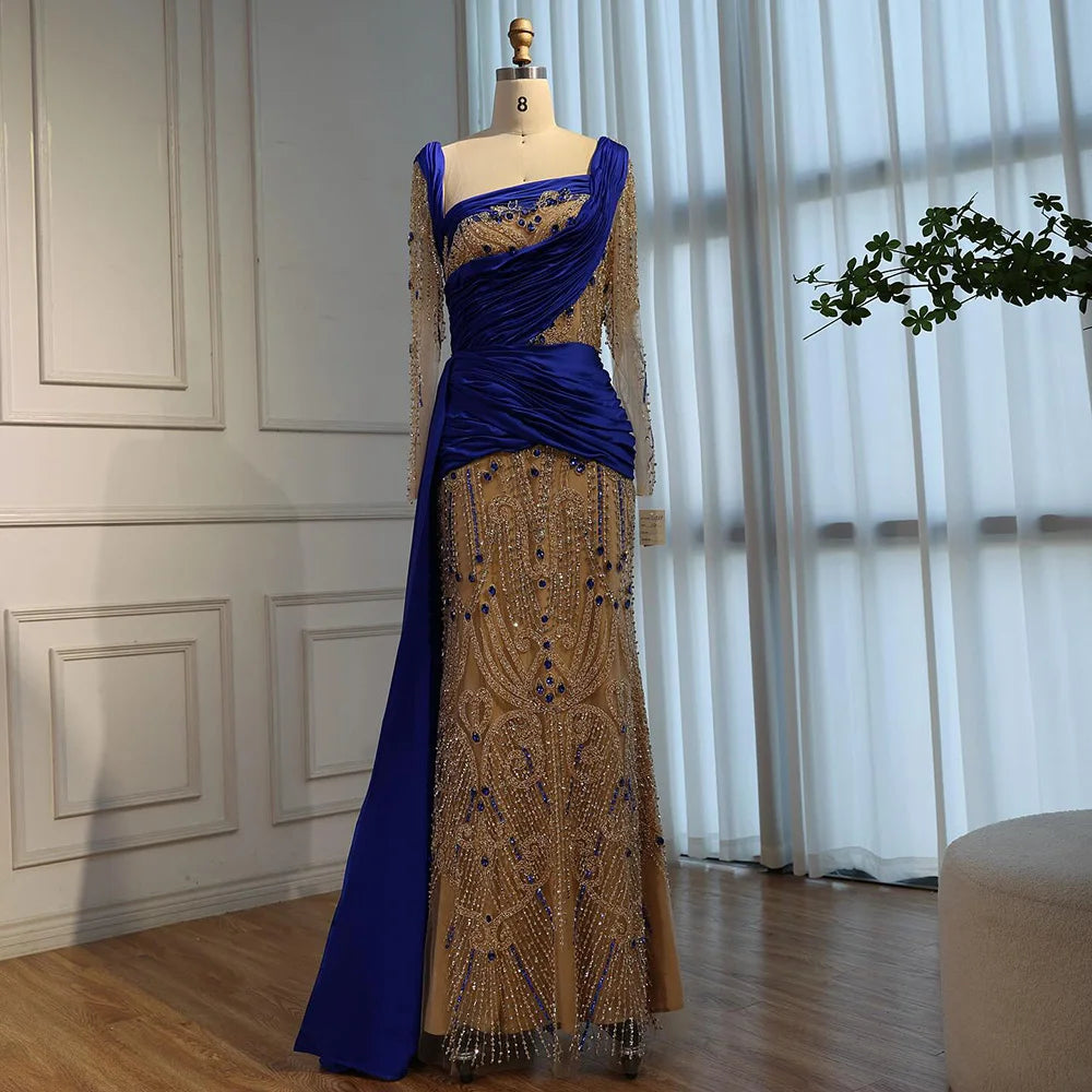blue and gold formal dress Colette CL5105 Prom Dress - Red main image 0