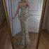 Luxury Dubai Nude Beaded Evening Dress with Tassel Short Cape LA72876 - SERENE HILL