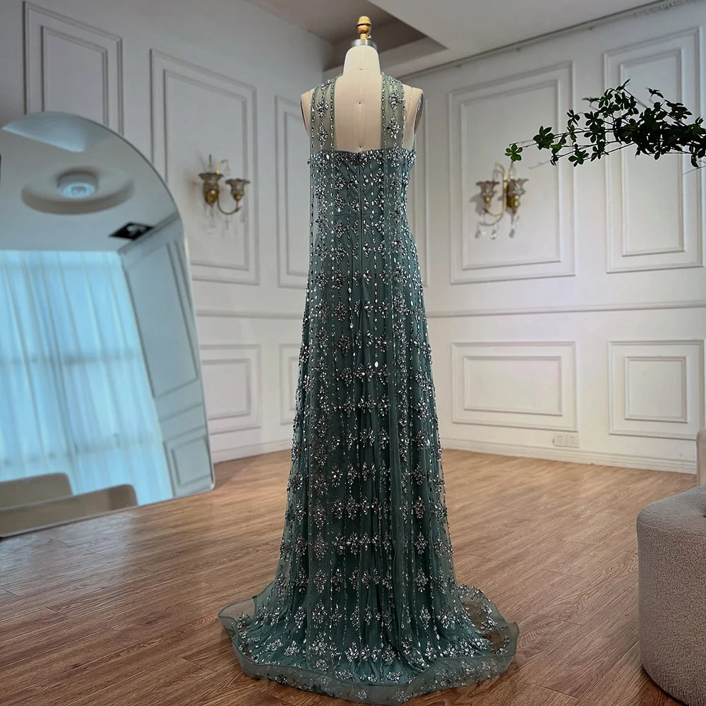 Luxury Nude Beaded Mermaid Evening Dress for Occasion Saudi LA72871 - SERENE HILL