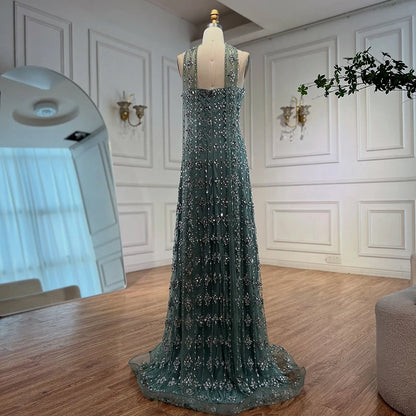 Luxury Nude Beaded Mermaid Evening Dress for Occasion Saudi LA72871 - SERENE HILL