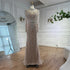 Modest Caramel High Collar Evening Dress for Wedding Guest LA73203 - SERENE HILL