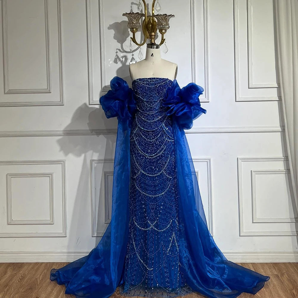 royal blue Mermaid Evening Dress 