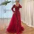 Serene Hill Blue Mermaid Luxury Pearls Beaded Arabic Elegant Evening Dresses Gowns For Woman Wedding Party LA71861 - SERENE HILL