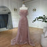 Luxury Dubai Customize Pink Elegant Saudi Mermaid Beaded Arabic Evening Dresses Gown For Formal Occasion LA72204A - SERENE HILL