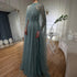 Luxury Caramel A-Line Cape Sleeve Beaded Evening Dress LA72306B - SERENE HILL