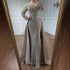 Luxury Dubai Arabic Muslim Caramel Mermaid Beaded Evening Gown with Overskirt LA72533A - SERENE HILL