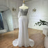 Luxury Dubai Elegant White Arabic Evening Gown with Crystal Beaded Dress and Gloves for Formal Occasion LA72758 - SERENE HILL