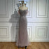 Luxury Nude Beaded Feather Mermaid Evening Dress Dubai Style LA72818 - SERENE HILL