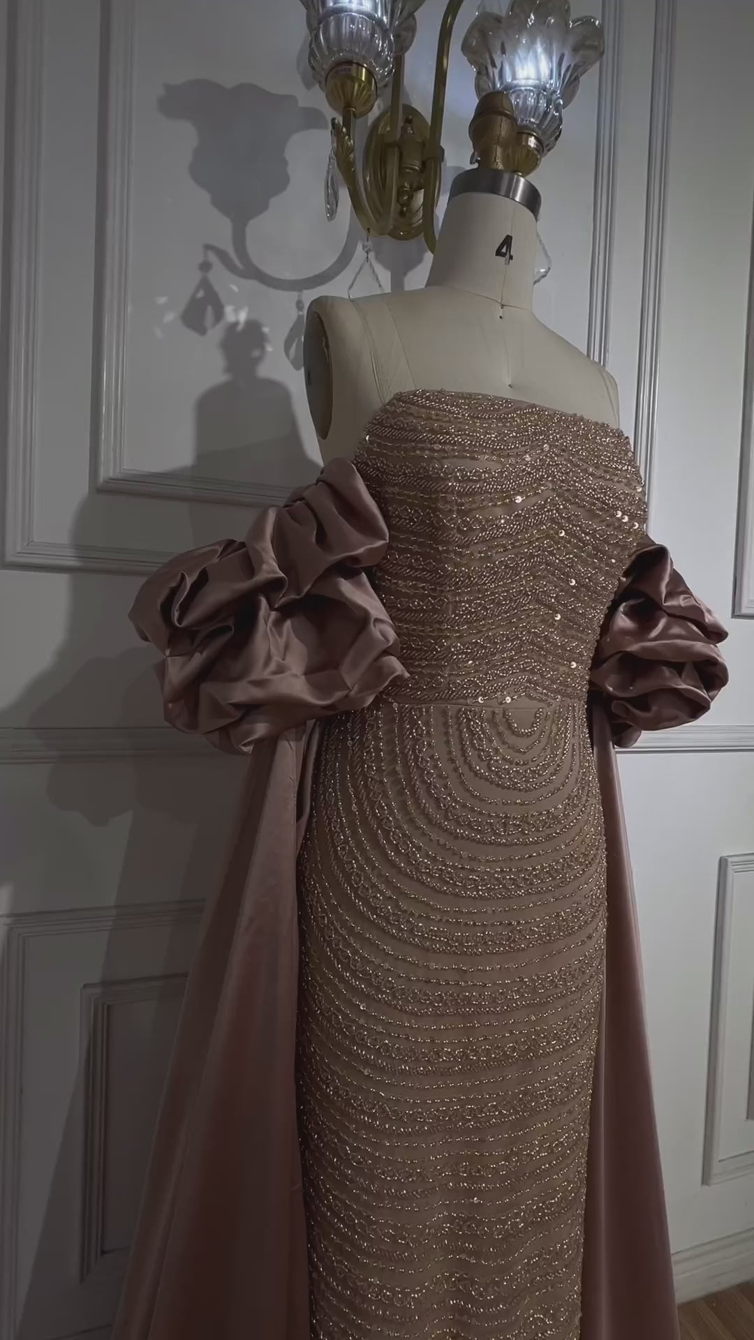 Luxury Arabic Dusty Rose Evening Dresses with Cape  LA72543