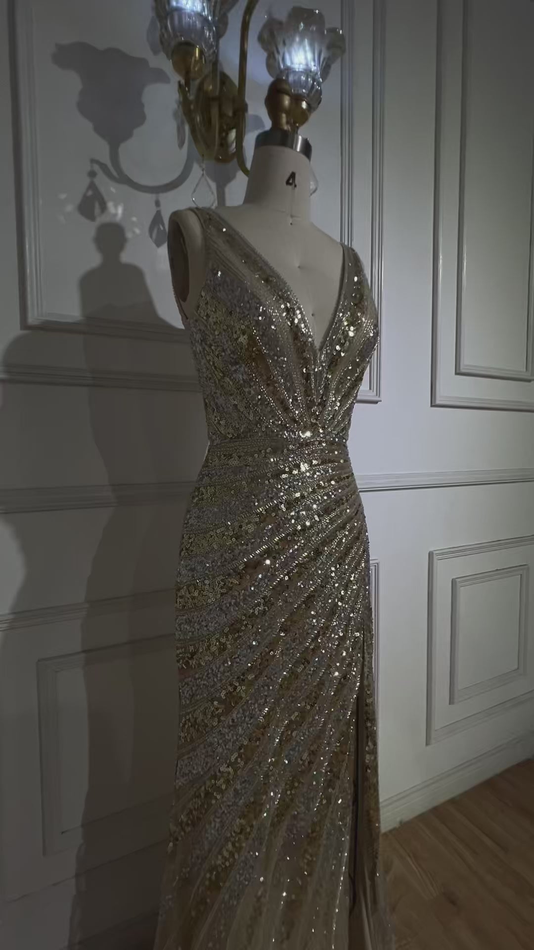 Luxury Green Beaded Mermaid Prom Dress with Split LA72613