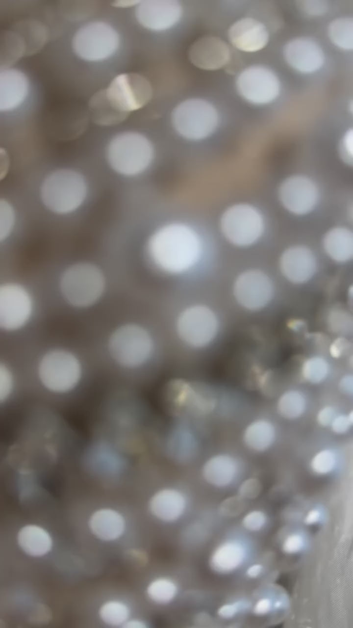 White Nude Beaded Mermaid Evening Dress with Satin Cape LA72253B