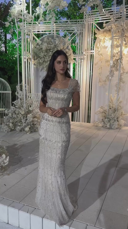 Dubai Mermaid Evening Dress – Luxury Modest Arabic Formal Gown  LA72714
