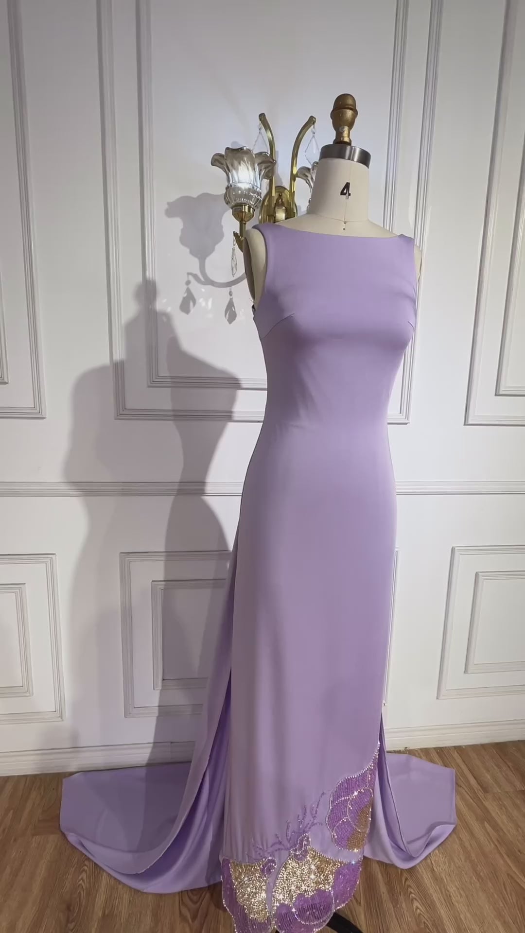 Elegant Coral Pink Butterfly Beaded Evening Dress LA72497