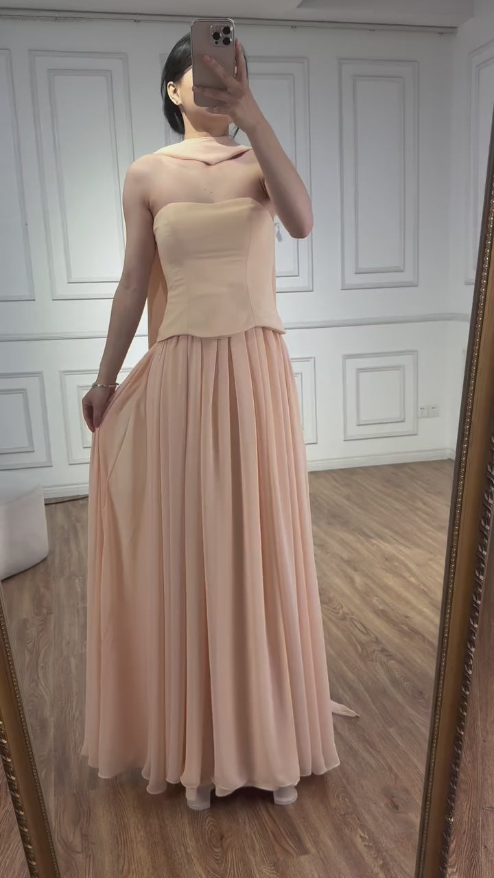 Luxury Turquoise A Line   Evening Dress with Cape LA73012